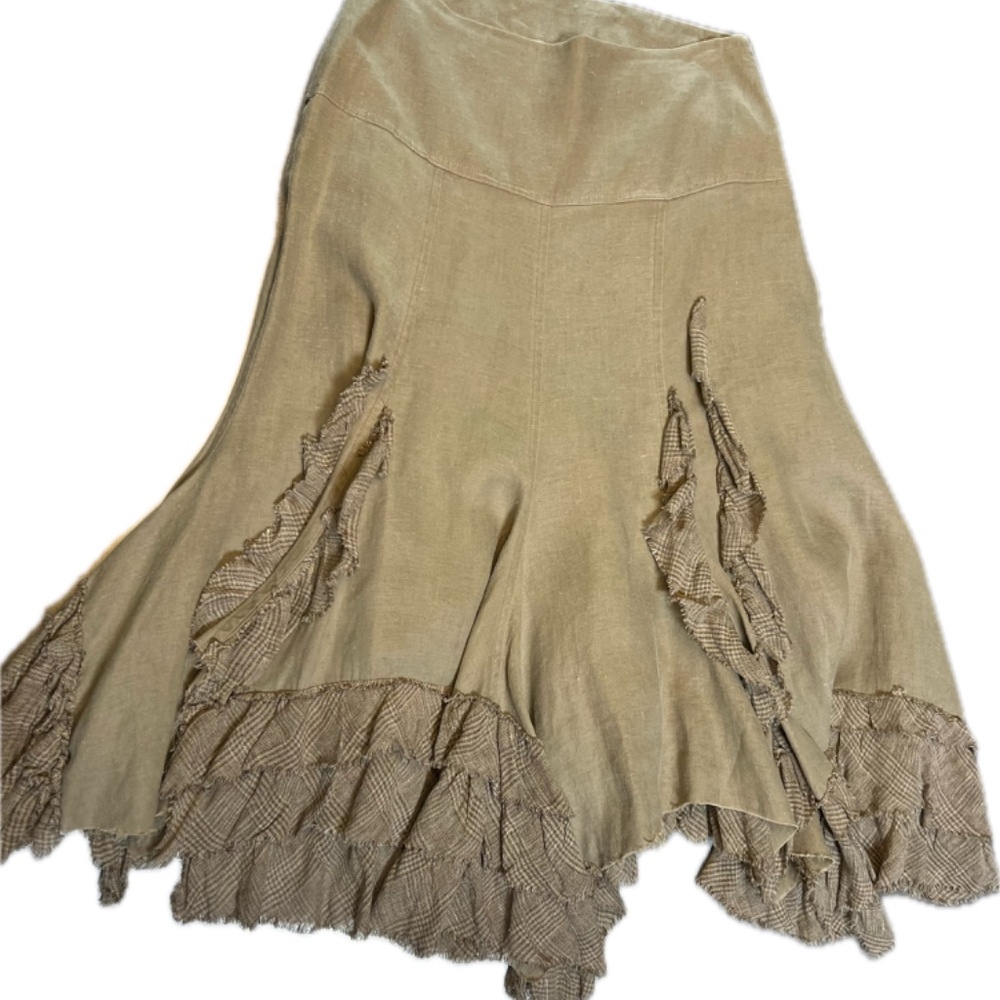 IVAN GRUNDAHL Asymmetrical Linen Skirt, Size EU 36